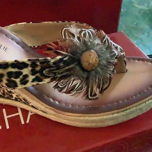 Charming Charlie Embellished wedge sandals